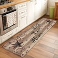thumbnail image 3 of Retro Country Stars Washable Area Rug 2 x 6 ft Faith Love Home Berries Farmhouse Brown Striped, Soft Non Slip Rugs Stain Repellent Indoor Felt Carpet for Living Dining Room Bedroom Home Office, 3 of 9