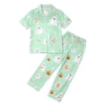 thumbnail image 3 of WOYY Halloween Girls Pajamas Cute Short Sleeve Button Front Shirt Pants PJ Set, Sizes 2-16, 3 of 3