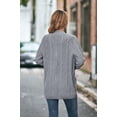 thumbnail image 2 of Women's Long Sleeve Cable Knit Sweater Open Front Cardigan Button Loose Outerwear, 2 of 7