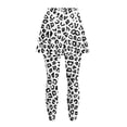 thumbnail image 4 of SCRAWLGOD Leopard Print White Black Women's Breathable Skirted Leggings Non See-Through Chic Sporty Skorts Leggings Comfortable Tennis Yoga Skirt Fashionable Essentials, XXL, 4 of 7