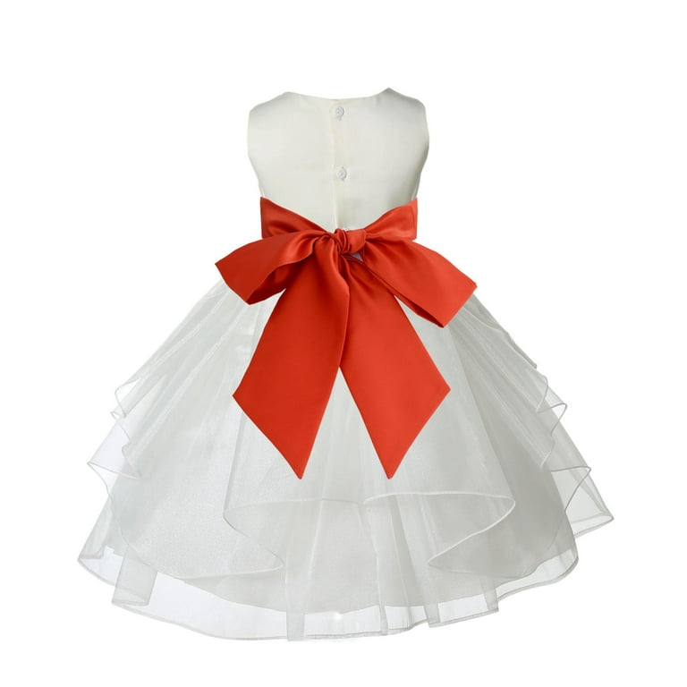 Ekidsbridal Ivory Persimmon Shimmering Organza Flower Girl Dresses for  Toddlers Junior Bridesmaid Beauty Pageant Christening Gown 4613S 6 -  Walmart.com