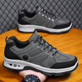 thumbnail image 3 of Men's Low-Top Lace-Up Hiking Shoes Mesh Spliced Upper Air Cushion Sole Rugged Outsole Outdoor Walking Sneakers, 3 of 6