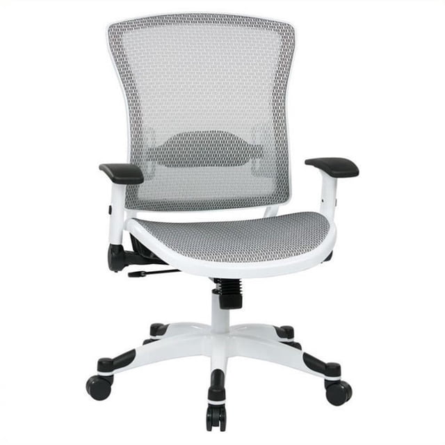 Chaise de Bureau Blanche Managers avec Siège en Maille Rembourré