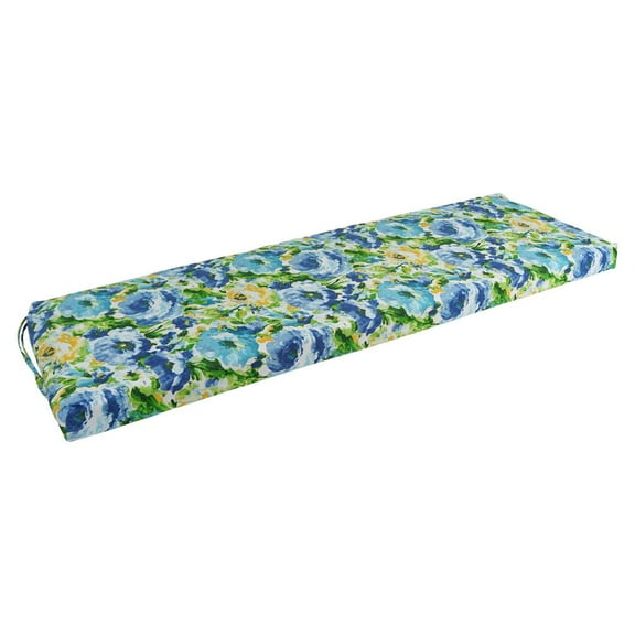 Blazing Needles 63-inch by 19-inch Patterned Outdoor Spun Polyester Bench Cushion  963X19-REO-65