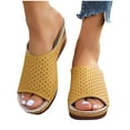 thumbnail image 4 of Summer Sandals for Women 2026 Big Wedge Fish Mouth Hollowed-out Thick Bottom One Line Beach Slippers, 4 of 8