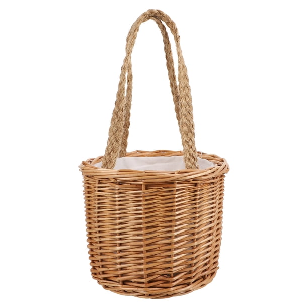 1 PC Tarjeta de tejido Cesta de madera Cesta de almacenamiento Creativo Fruta Contenedor Picnic Suministro