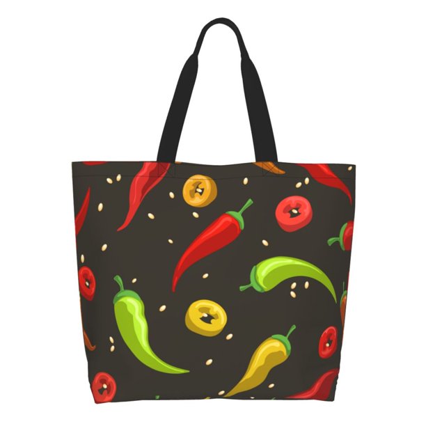 Balery Chili2 Bolsa Tote Estilo Estético con Cremalleras, Bolsa de Hombro, Bolsa de Compras Grande y Plegable