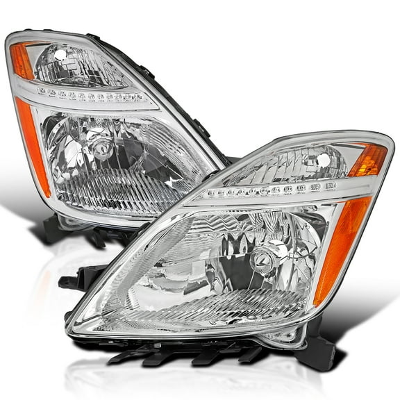 Spec-D Tuning Chrome Headlights Compatible with 2006-2009 Toyota Prius, Left Right Pair Headlamp Assembly