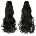 thumbnail image 3 of Aorsher Natural Black Clip in Ponytail Extension, 24 Inch Long Curly Wavy Ponytail Natural Wavy Synthetic Hairpiece Pony Tails Hair Extension for Women Daily Use, 3 of 6