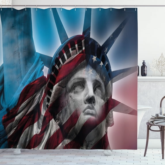 Ambesonne United States Shower Curtain, Liberty Freedom, 69"Wx84"L, Multicolor