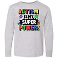 thumbnail image 3 of Inktastic Autism is My Super Power with Puzzle Pieces Long Sleeve Youth T-Shirt, 3 of 5