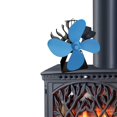thumbnail image 1 of Ventilador de estufa de 4 para leña / quemador de leña / chimenea - Azul BLESIY Ventilador de chimenea, 1 of 8