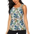 thumbnail image 2 of Uemuo Dinosaurs And Leaves Pattern Workout Tank Tops for Women Breathable Moisture-wicking tank top Sleeveless Running Loose Fit Yoga Tops Active Shirts Sports Gym Exercise, 2 of 9