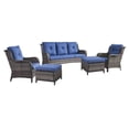 thumbnail image 4 of Pocassy  5-Piece Patio Furniture Set with Ottomans Grey/Blue, 4 of 5