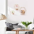 thumbnail image 4 of Estante de Pared de Hierro Hexagonal funciones, 2 Juegos, Decoración en BLESIY estantería de pared, 4 of 8