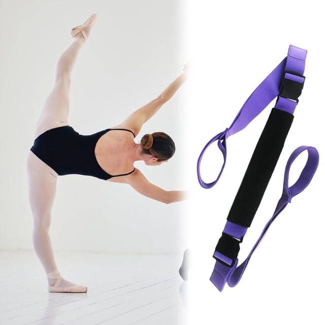Correa de , correa de estiramiento para , pilates, flexibilidad, entrenamiento elástico, portátil, ajustable, multiusos, banda elástica para Púrpura