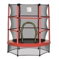 thumbnail image 2 of Outsunny Φ5FT Kids Trampoline with Enclosure Net, Springless, Safety Pad and Steel Frame for Indoor, Toddler Round Bouncer for Age 3 to 6 Years Red, 2 of 9