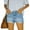 Dark Blue, variant on Women's Light Wash Denim Shorts High-Rise Stretch Jean Shorts with Belt Loops and Front Pockets, Vintage Chic Style,Light Blue L