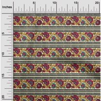 oneOone Cotton Silk Fabric Leaves & Floral Block Decor Fabric Printed BTY 42 Inch Wide