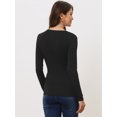 thumbnail image 4 of Blusa de Manga Larga Allegra K para Mujer Cuello En V Diseño Cruzado Delantera Negro XL, 4 of 6
