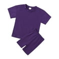 thumbnail image 3 of SNKSDGM Girls Spring Outfits for Girls Size 6X Birthday Girl Outfit 2 Year Old Toddler Kids Baby Boy Girl Solid Pullover Short Sleeve Sweatshirt T Shirt Crewneck Tops Shorts Set Clothes 8-9 Years, 3 of 3