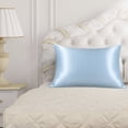 thumbnail image 6 of Unique Bargains 1 Piece Silk Pillowcase with Zipper, Travel, Baby Blue, 6 of 8