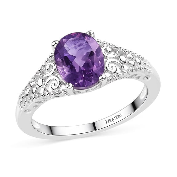 Shop LC Purple Amethyst Ring for Women in 925 Sterling Silver, Size 7