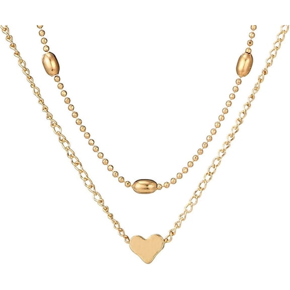 Zephyriana Gold Multilayer Heart Pendant Clavicle Necklace β Fashionable Jewelry for Weddings, Birthdays, Anniversaries
