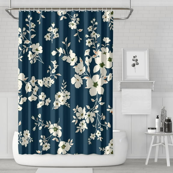 Waterproof Beautiful Colorful Floral Shower Curtain 72x72 Inch Boho Style Polyester Unique Shower Curtain for Bathroom Hotel Home Decor with 12 Plastic Hooks