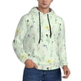 thumbnail image 2 of Xecao Wildflower Watercolor 5 Pattern Men's Adult Pullover Hoodie,Hooded Sweatshirt-Large, 2 of 7