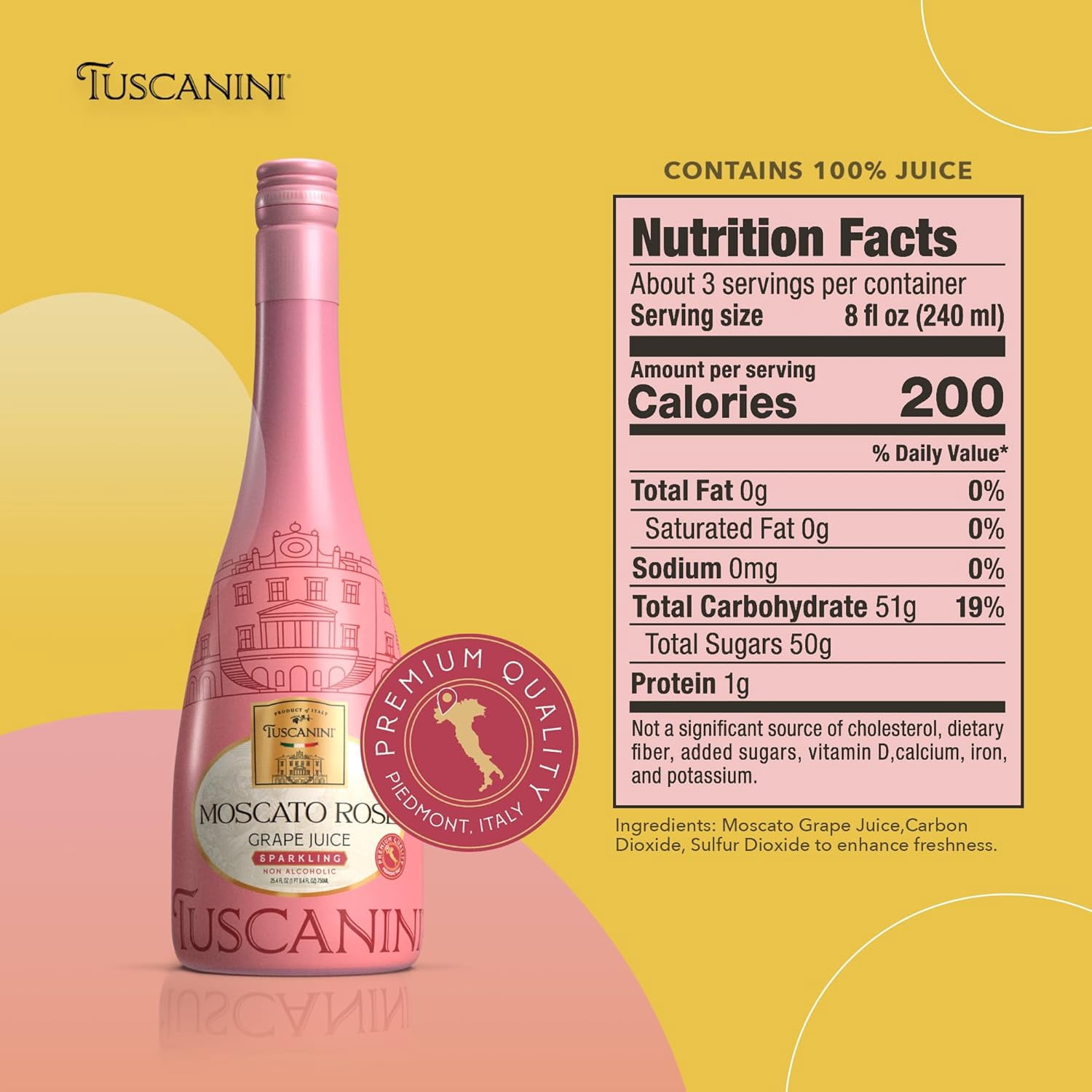 (Pack Of 6) Tuscanini Rose Sparkling Tuscanini 25.3 Fo