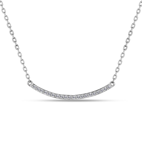 Cate & Chloe Tiana 18k White Gold Plated Linear Pendant Necklace with Swarovski Crystals