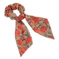 thumbnail image 2 of Vintage Flower Hair Scrunchies Print Scarf Satin Ribbon Hair Tie, 2 of 7