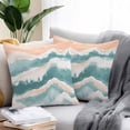 thumbnail image 2 of Abstract Wave Effect Outdoor Pillow Covers Pack of 2 Watercolor Blue Modern Art Waterproof Throw Pillow Covers Decorative Cushion Cases for Patio Garden Tent Balcony Couch 24x24 inch, 2 of 8