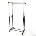 thumbnail image 2 of Dual-bar Vertical & Horizontal Stretching Stand Clothes Rack with Shoe Shelf YJ-03 Black & Silver, 2 of 5