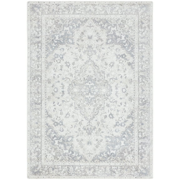SAFAVIEH Restoration Vintage April Medallion Area Rug, Grey/Ivory, 5' x 8'