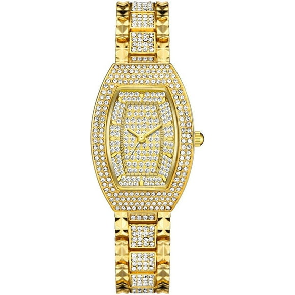 ZOUSSIQI Luxury Ladies Stainless Steel Watch with Quartz Movement Rhinestone Diamond Women Iced Out Wristwatch CA919-52143