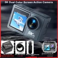 thumbnail image 2 of Cámara de Acción 5K 4K60FPS Doble IPS Touch LCD EIS 170 ° Cámara deportiva con zoom 5X resistente al agua 30M Micrófono inalámbrico opcional y control remoto, 2 of 4