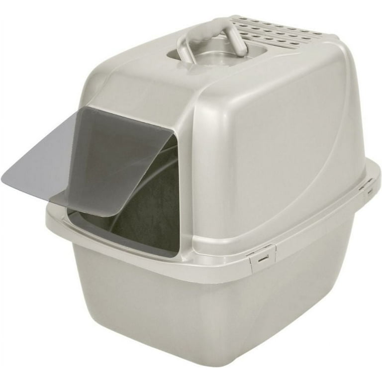 Van Ness Enclosed Cat Litter Pan with Zeolite Air Filter Large White