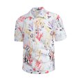 thumbnail image 4 of LYXSSBYX Big and Tall Mens Shirts Short Sleeves Clearance Men's Hawaiian Print Lapel Short Sleeve Shirt, 4 of 7