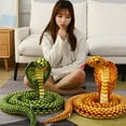 thumbnail image 2 of comerut Simulation Snake Plush Toy Realistic Snake Skin Giant Cobra Plushies Funny Trick Toy Soft Stuffed Animal Doll Children Educational Toys Home Decoration for Halloween April Fools' Day, 2 of 7