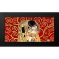 thumbnail image 2 of Gustav, Klimt 14x9 Black Modern Framed Museum Art Print Titled - The Kiss, detail (Red variation), 2 of 5