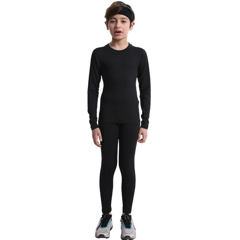 Youth Boys Football Compression Shirt & Pants Long Sleeve Athletic