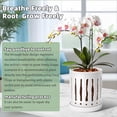 thumbnail image 2 of EFISPSS 6" Ceramic Plant pot with Vertical Flutes–Clean White，Orchid Pots with hole and drainage Tray, 2 of 6