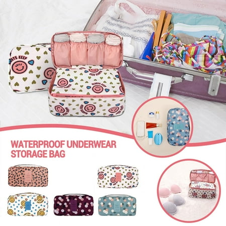

Muradk1s Home storage Waterproof Portable Pattern Travel Underwear Bra Storage Box Storage Bag(Buy 1 Get 1 Free)