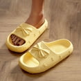 thumbnail image 2 of abtuhar Womens Slides,Slippers for Women,Cloud Slippers for Women and Men,House Slippers Shower Shoes Indoor Slides Bathroom Sandals,Lightweight,Thick Sole,Non-Slip Yellow, 2 of 4