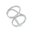 thumbnail image 1 of Bouble Ring Cubic Zirconia Designer Ring Sterling Silver 925, 1 of 3