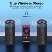 Portable Bluetooth Speaker, Bluetooth 5.4 Wireless Speaker, IPX7 Waterproof Outdoor Speaker with RGB Party Lights, 20W Stereo Sound, 20H Playtime, TWS Pairing for Camping, Beach, Home Party