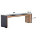 thumbnail image 6 of GZXS 59" Contemporary Wood Bench, 2-Person Dining Room Seat, Bedroom Bed Bench, Entryway Shoe Bench for Living Room, Easy to Assemble, Black+Natural, 6 of 10