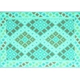 thumbnail image 1 of Ahgly Company Machine Washable Indoor Rectangle Southwestern Turquoise Blue Country Area Rugs, 6' x 9', 1 of 4